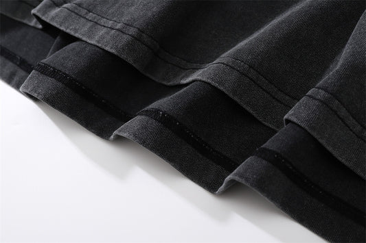 Flower Print Distressed Washed T-shirt For Men