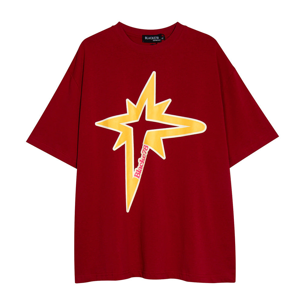 Large-Area Printed Short-sleeved T-shirt For Men