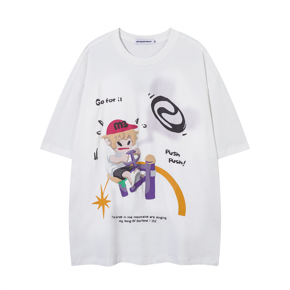 Printed Cotton Short-sleeved T-shirt For Men