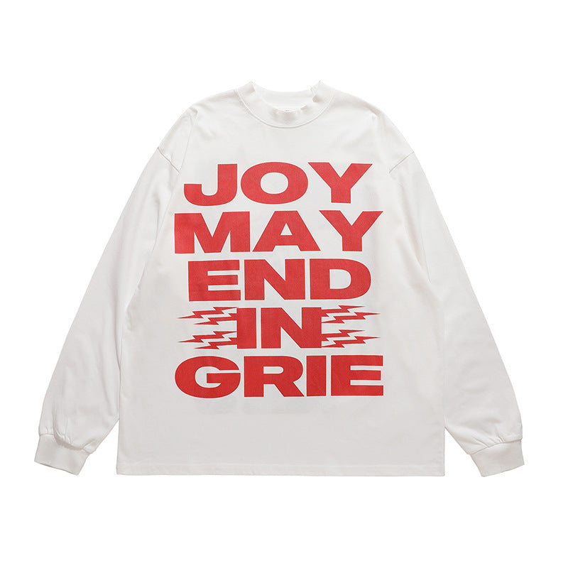 Vintage Printed Long Sleeve Loose T-shirt For Men