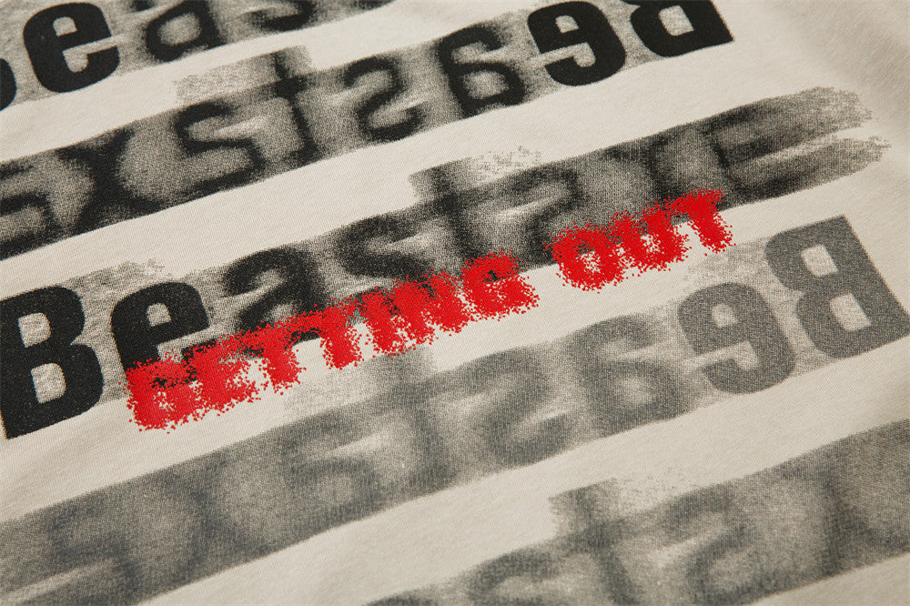 Street Fashion Printed Letter Cotton T-shirt For Men