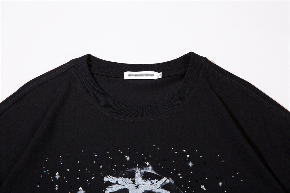 Mask Printed Short-sleeved T-shirt For Men