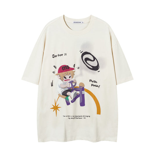 Printed Cotton Short-sleeved T-shirt For Men