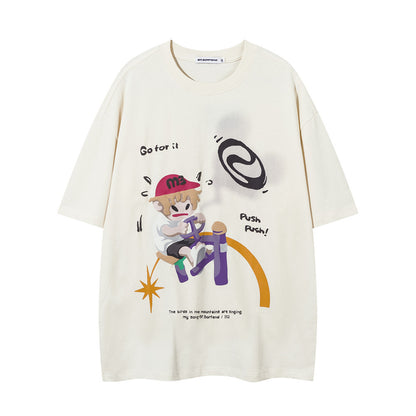 Printed Cotton Short-sleeved T-shirt For Men