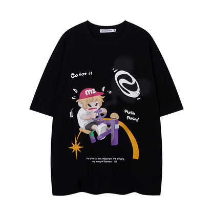 Printed Cotton Short-sleeved T-shirt For Men