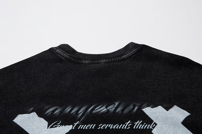 Depressed Cartoon Distressed T-shirt For Men