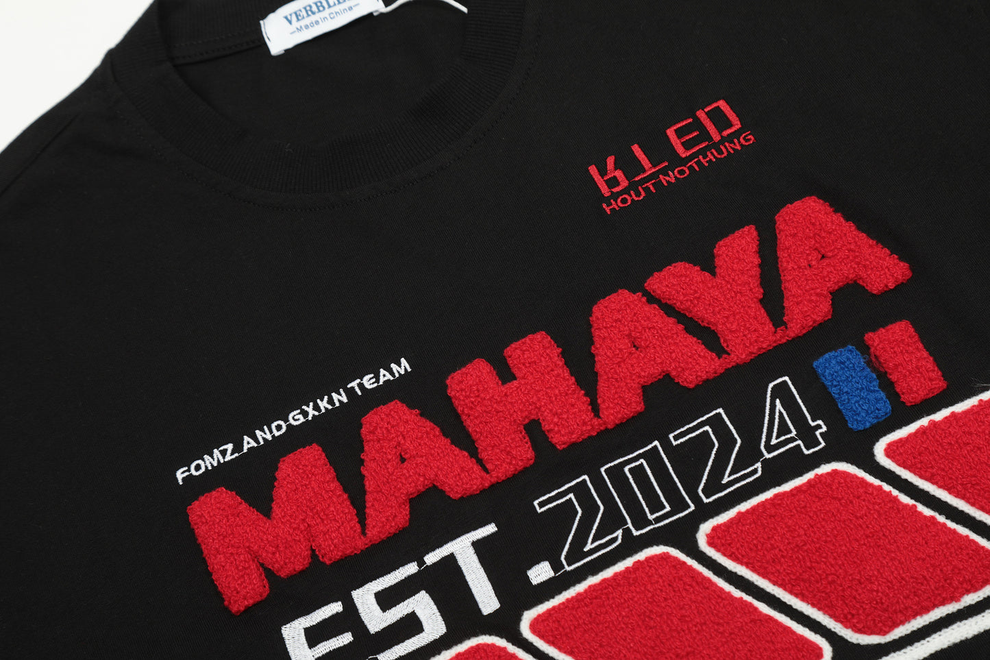 Embroidered Letter Loose T-shirt For Men