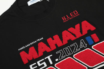 Embroidered Letter Loose T-shirt For Men