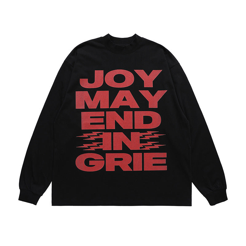 Vintage Printed Long Sleeve Loose T-shirt For Men