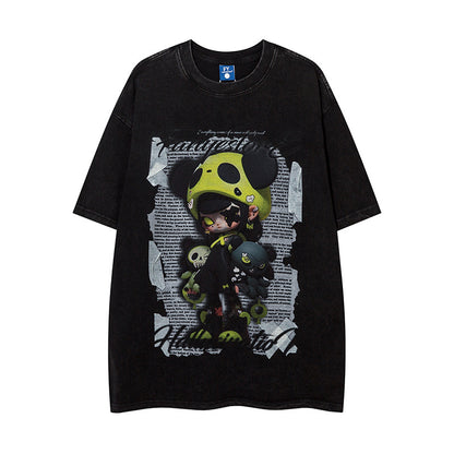 Depressed Cartoon Distressed T-shirt For Men