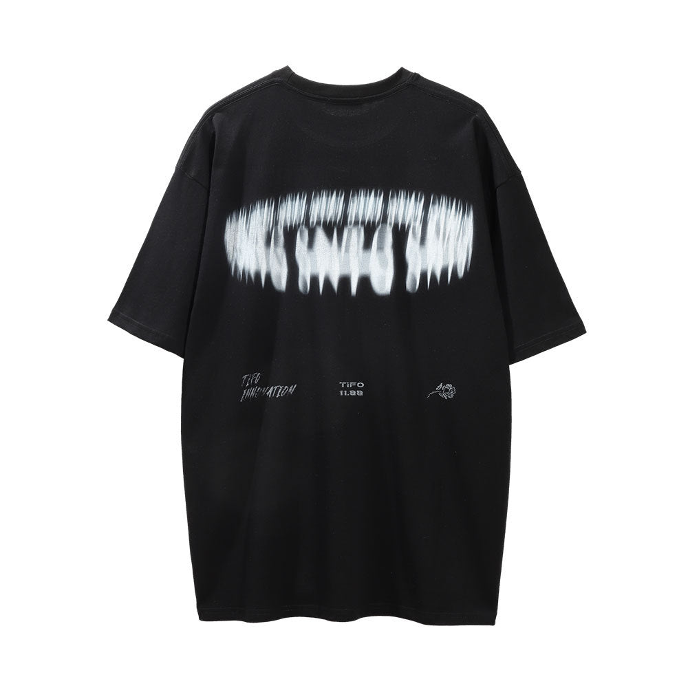 Abstract Character Printed Short-sleeved T-shirt For Men