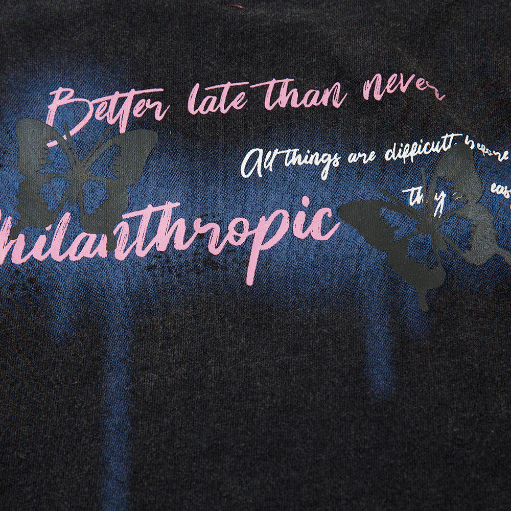 Graffiti Printing Lazy Short-sleeved T-shirt For Men