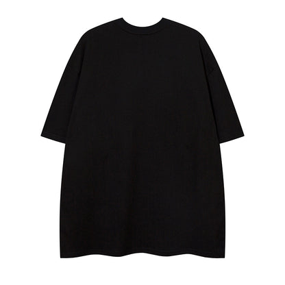 Letter Wave Print Short-sleeved T-shirt For Men