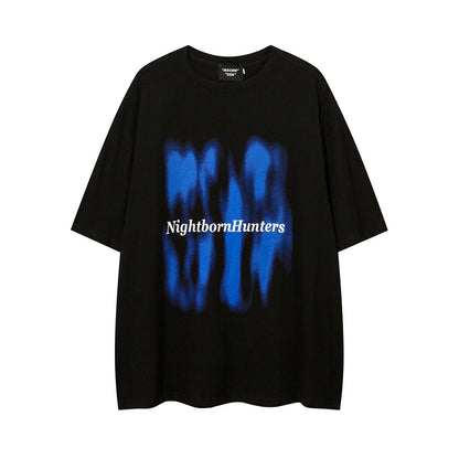 Illusory Blue-Ray Printed T-shirt For Men