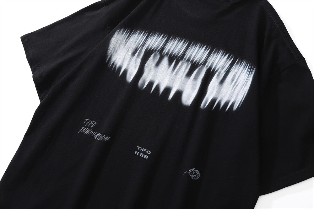 Abstract Character Printed Short-sleeved T-shirt For Men