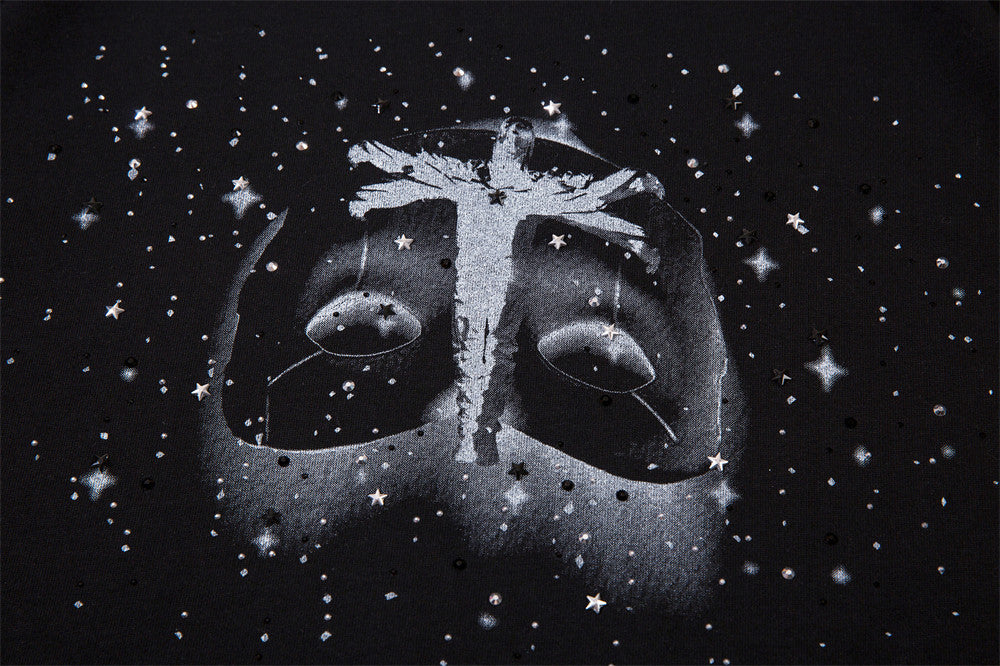 Mask Printed Short-sleeved T-shirt For Men