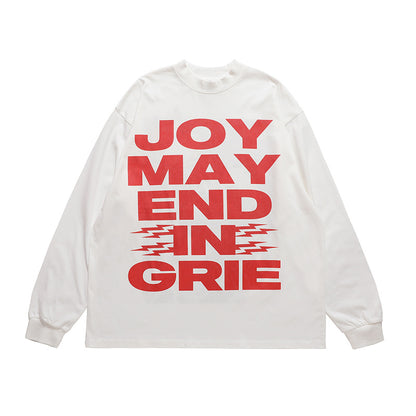 Vintage Printed Long Sleeve Loose T-shirt For Men