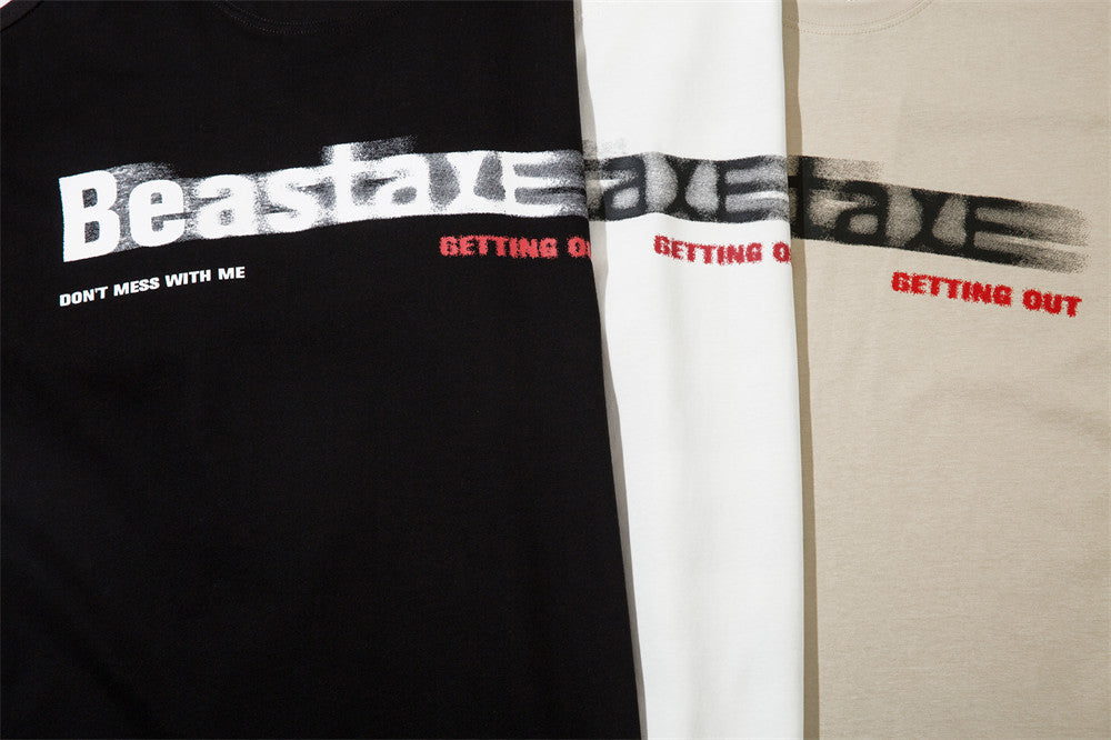 Street Fashion Printed Letter Cotton T-shirt For Men