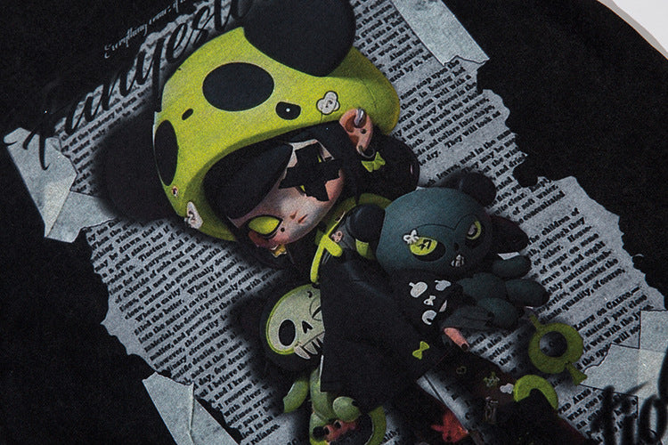 Depressed Cartoon Distressed T-shirt For Men