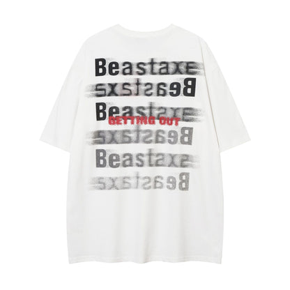 Street Fashion Printed Letter Cotton T-shirt For Men
