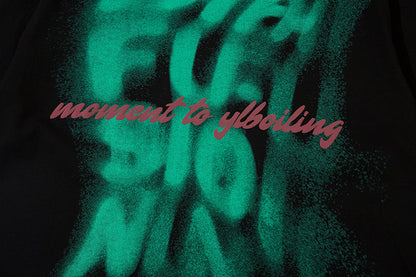 Letter Wave Print Short-sleeved T-shirt For Men