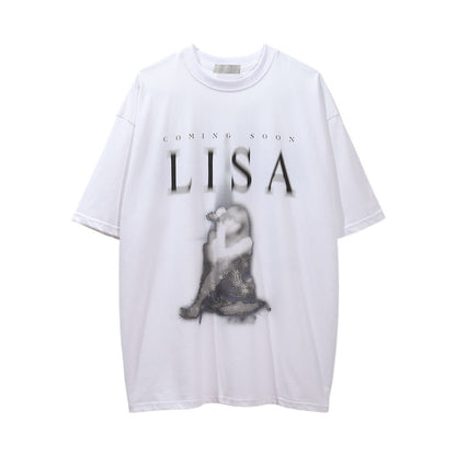 Abstract Character Printed Short-sleeved T-shirt For Men