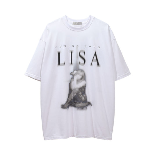 Abstract Character Printed Short-sleeved T-shirt For Men