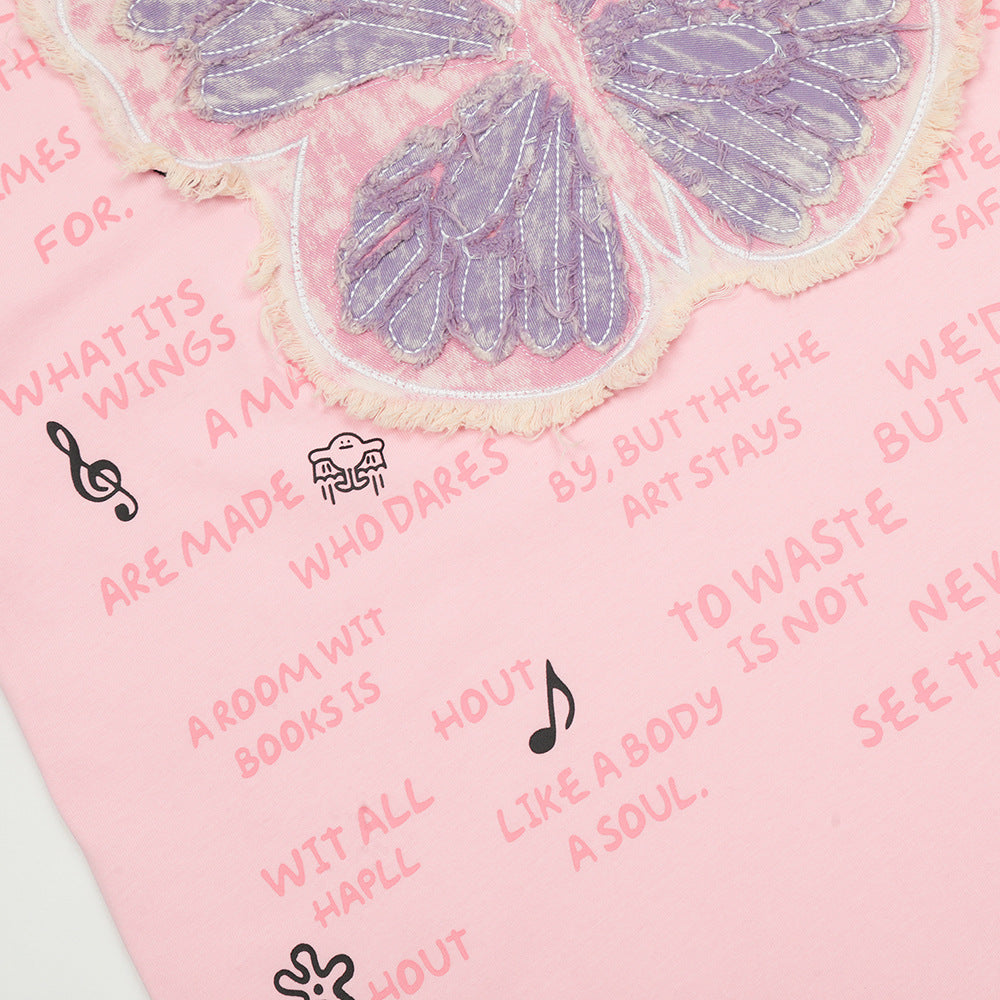 Butterfly Patch Casual Short-sleeved T-shirt For Men