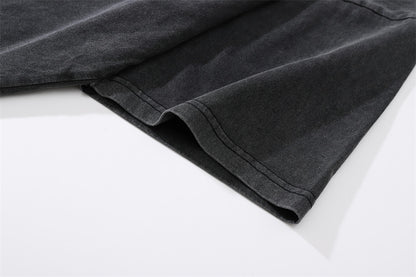 Printed Washed Distressed T-shirt For Men