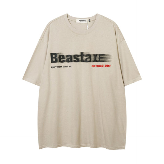 Street Fashion Printed Letter Cotton T-shirt For Men