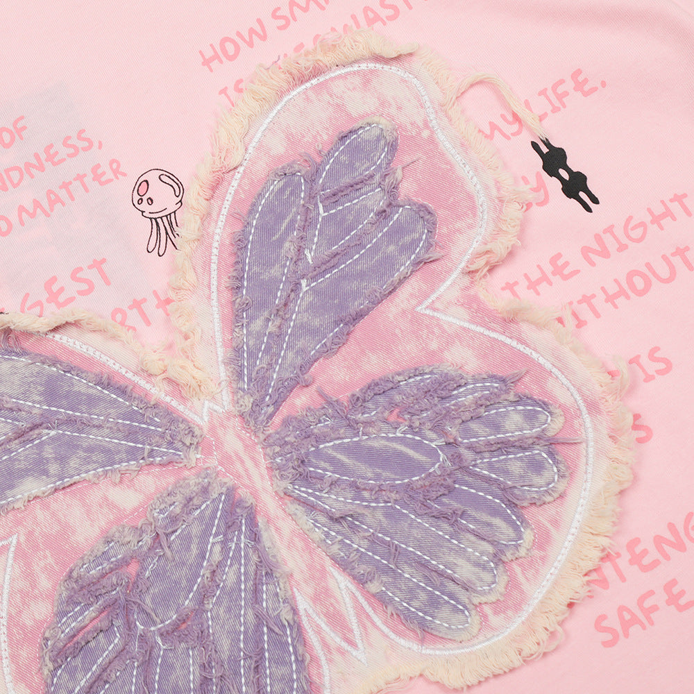 Butterfly Patch Casual Short-sleeved T-shirt For Men