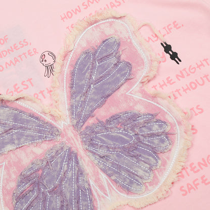 Butterfly Patch Casual Short-sleeved T-shirt For Men