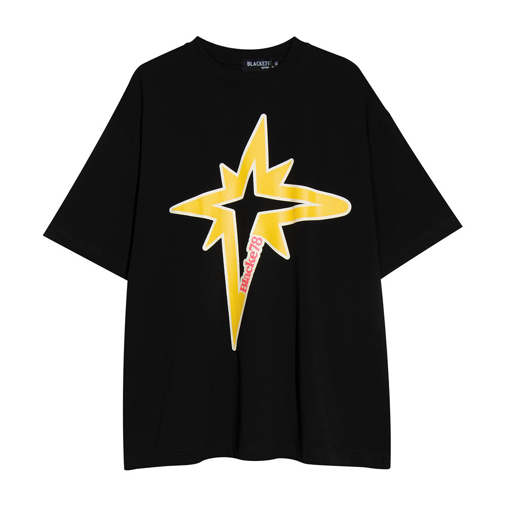 Large-Area Printed Short-sleeved T-shirt For Men