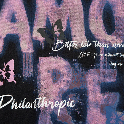 Graffiti Printing Lazy Short-sleeved T-shirt For Men