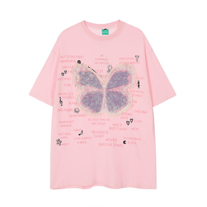 Butterfly Patch Casual Short-sleeved T-shirt For Men