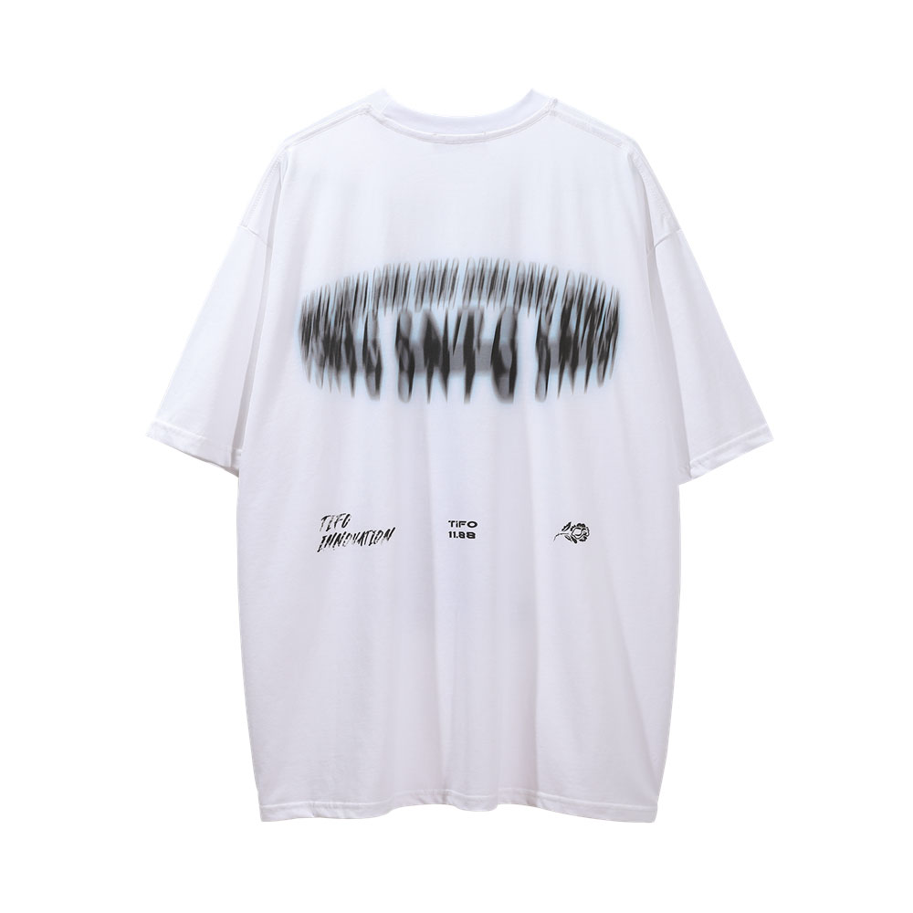 Abstract Character Printed Short-sleeved T-shirt For Men