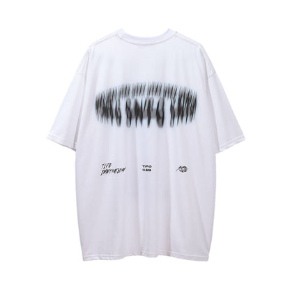 Abstract Character Printed Short-sleeved T-shirt For Men