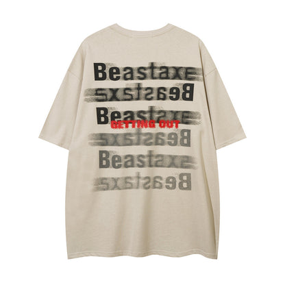 Street Fashion Printed Letter Cotton T-shirt For Men